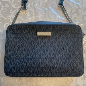 Michael Kors Crossbody Bag- blue with silver accents